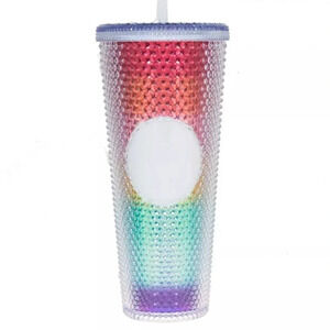 STARBUCKS | Venti Tumbler Studded Rainbow Stripe Pride Diamond Cold Cup | 24 oz